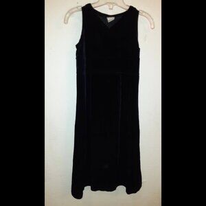 Black Soft Velvet Skater Special Occasion Party Holiday Modest Girls 7 8 Dress